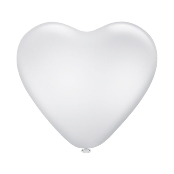 Balão Coração 10'' Branco Bello Festas 5x25