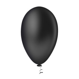 Balão Pera Liso 7” Preto Bello Festas 5×50