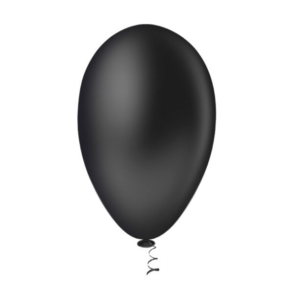 Balão Pera Liso 7'' Preto Bello Festas 5x50