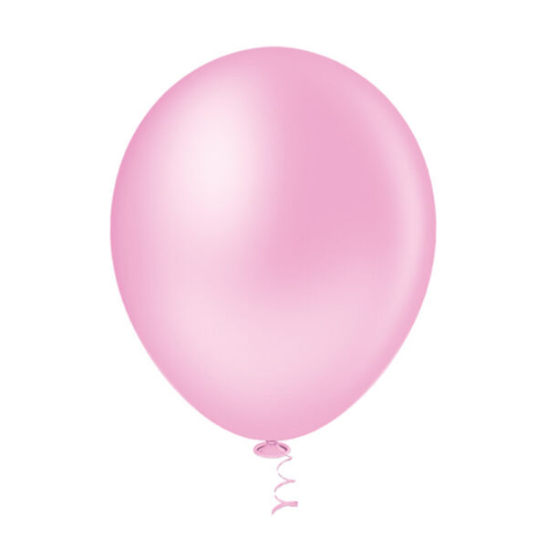 Balão Redondo Liso 9'' Rosa Baby Bello Festas 5x50