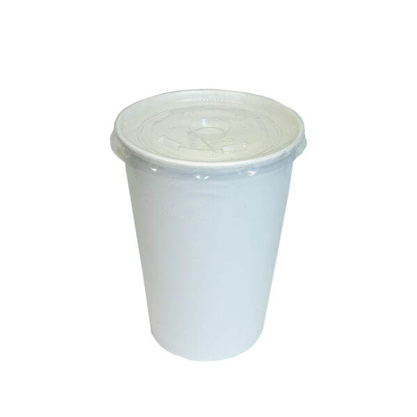 Kit Copo de papel brilho 480mL + tampa reta 9x10