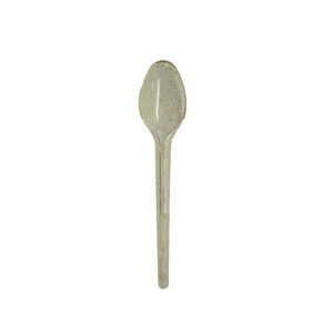 Colher Sobremesa PS Transparente Glitter Dourado Bello Festas 20x50