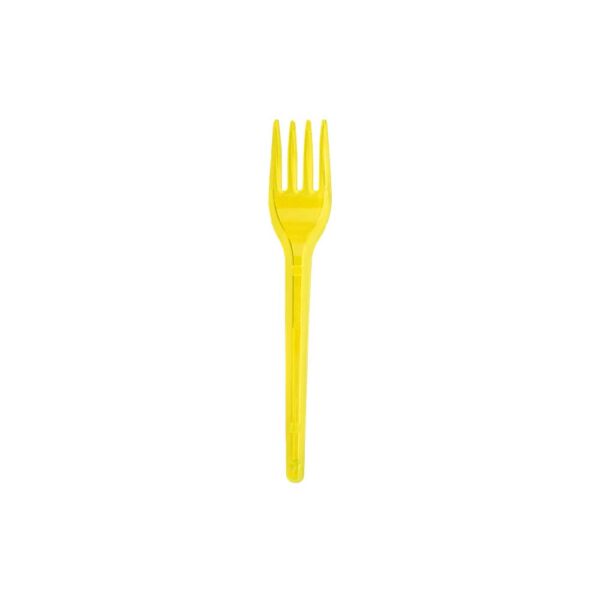Garfo Sobremesa PS Neon Amarelo Bello Festas 20x50