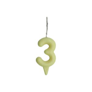 Vela Glitter Candy 3 Amarelo Bello Festas 10x1