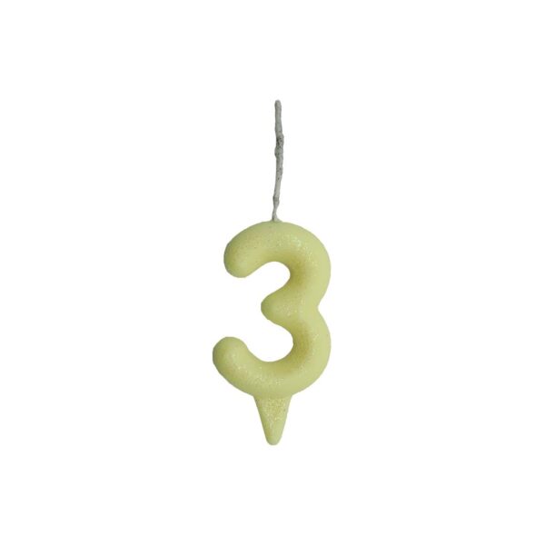 Vela Glitter Candy 3 Amarelo Bello Festas 10x1