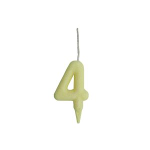 Vela Glitter Candy 4 Amarelo Bello Festas 10x1