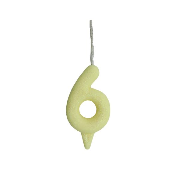 Vela Glitter Candy 6 Amarelo Bello Festas 10x1