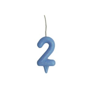 Vela Glitter Candy 2 Azul Bello Festas 10x1