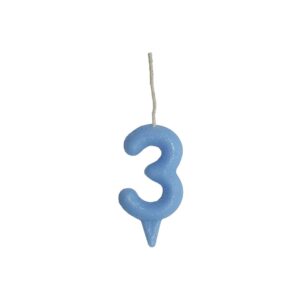 Vela Glitter Candy 3 Azul Bello Festas 10x1