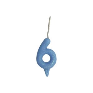 Vela Glitter Candy 6 Azul Bello Festas 10x1
