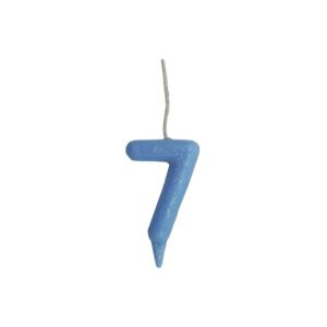 Vela Glitter Candy 7 Azul Bello Festas 10x1