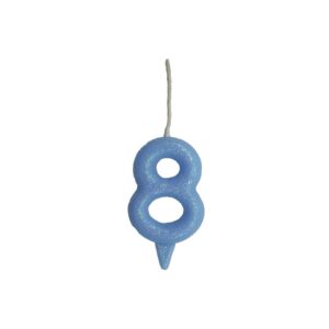 Vela Glitter Candy 8 Azul Bello Festas 10x1