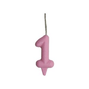 Vela Glitter Candy 1 Rosa Bello Festas 10x1