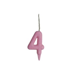 Vela Glitter Candy 4 Rosa Bello Festas 10x1