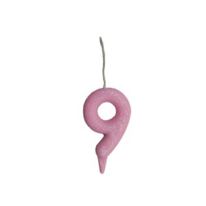 Vela Glitter Candy 9 Rosa Bello Festas 10x1