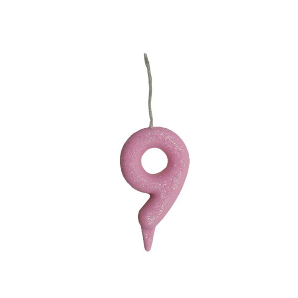 Vela Glitter Candy 9 Rosa Bello Festas 10x1