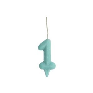 Vela Glitter Candy 1 Turquesa Bello Festas 10x1
