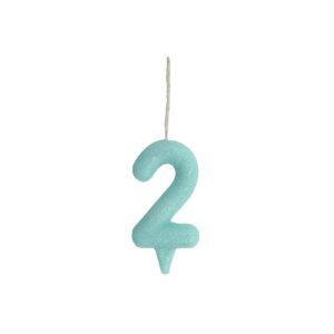 Vela Glitter Candy 2 Turquesa Bello Festas 10x1