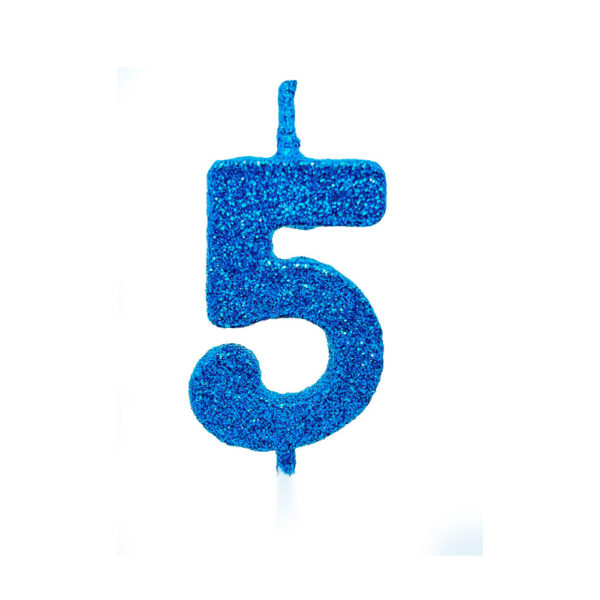 Vela Pick Premium Número 5 Azul Bello Festas 10x1
