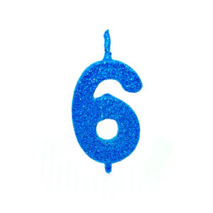 Vela Pick Premium Número 6 Azul Bello Festas 10x1