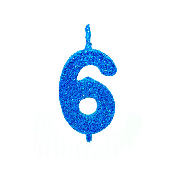 Vela Pick Premium Número 6 Azul Bello Festas 10x1