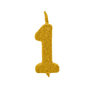 Vela Pick Premium Número 1 Dourado Bello Festas 10x1