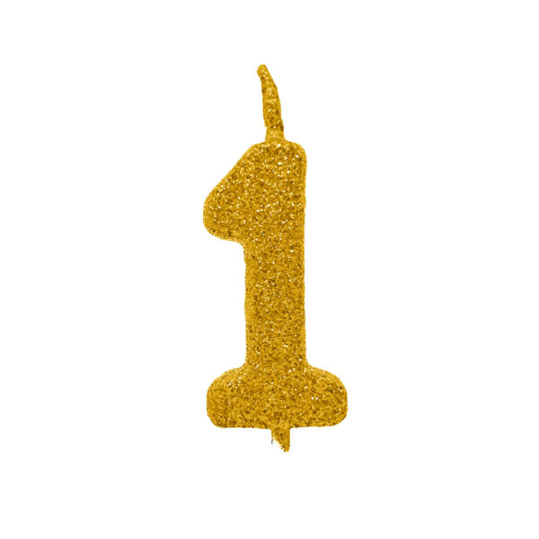 Vela Pick Premium Número 1 Dourado Bello Festas 10x1