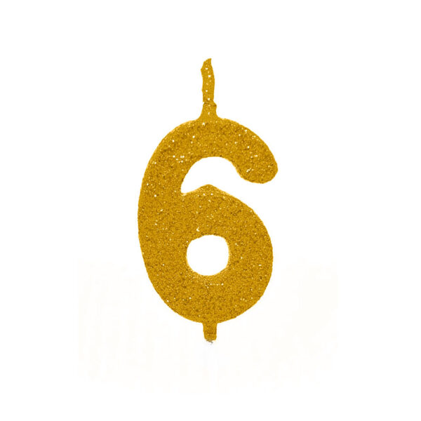 Vela Pick Premium Número 6 Dourado Bello Festas 10x1