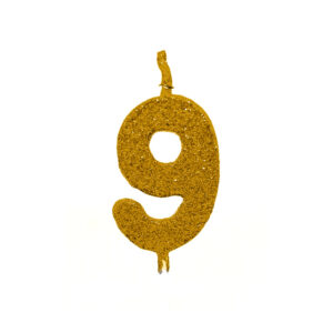 Vela Pick Premium Número 9 Dourado Bello Festas 10×1