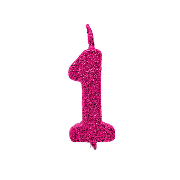 Vela Pick Premium Número 1 Pink Bello Festas 10x1