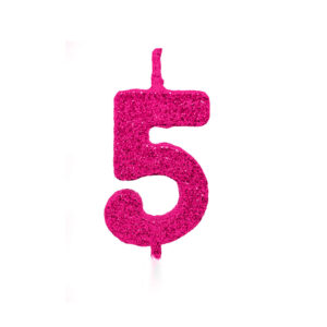 Vela Pick Premium Número 5 Pink Bello Festas 10×1