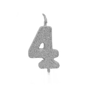 Vela Pick Premium Número 4 Prata Bello Festas 10x1