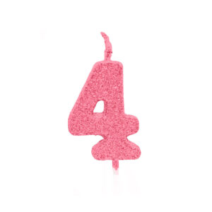 Vela Pick Premium Número 4 Rosa Claro Bello Festas 10x1