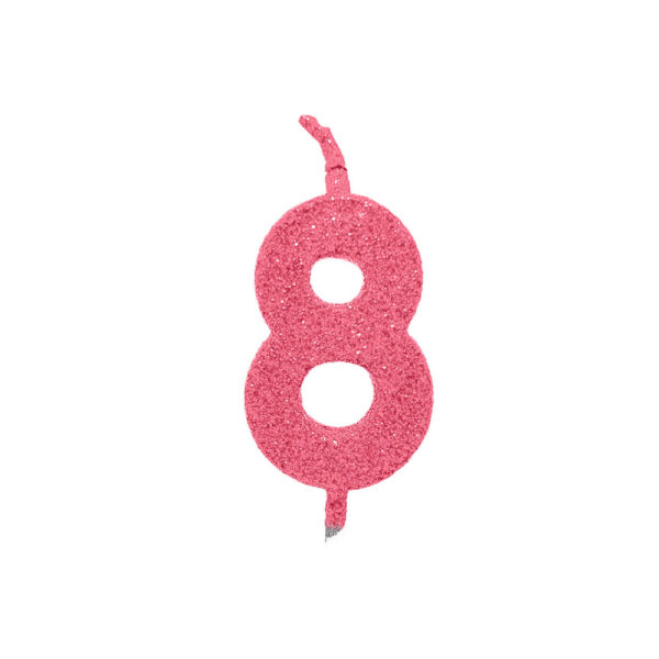 Vela Pick Premium Número 8 Rosa Claro Bello Festas 10x1