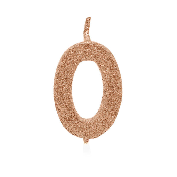 Vela Pick Premium Número 0 Rose Gold Bello Festas 10x1