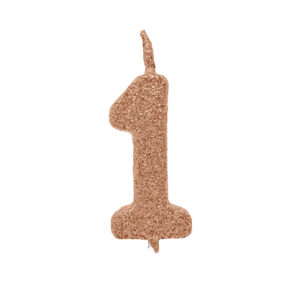 Vela Pick Premium Número 1 Rose Gold Bello Festas 10x1