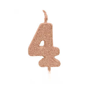 Vela Pick Premium Número 4 Rose Gold Bello Festas 10x1