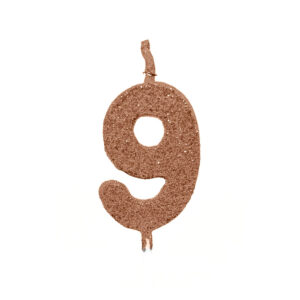 Vela Pick Premium Número 9 Rose Gold Bello Festas 10×1