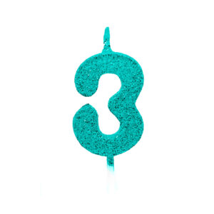 Vela Pick Premium Número 3 Tiffany Bello Festas 10x1