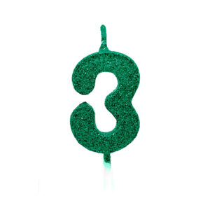 Vela Pick Premium Número 3 Verde Bello Festas 10x1