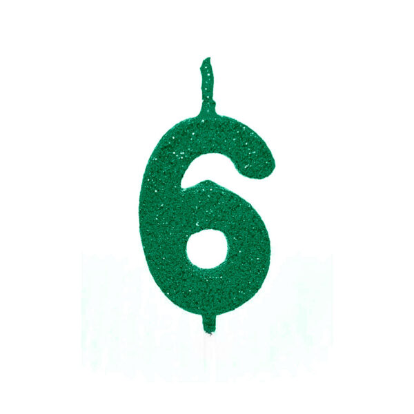 Vela Pick Premium Número 6 Verde Bello Festas 10x1
