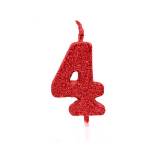 Vela Pick Premium Número 4 Vermelho Bello Festas 10x1