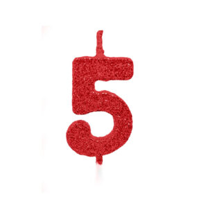 Vela Pick Premium Número 5 Vermelho Bello Festas 10x1