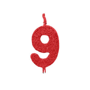 Vela Pick Premium Número 9 Vermelho Bello Festas 10x1