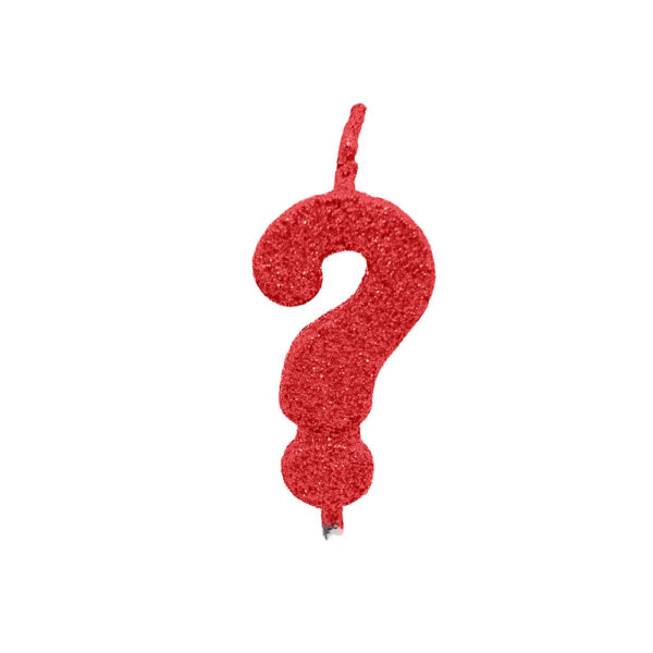 Vela Pick Premium Interrogação Vermelho Bello Festas 10x1