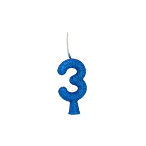 Vela Tubular 3 Azul Bello Festas 10x1