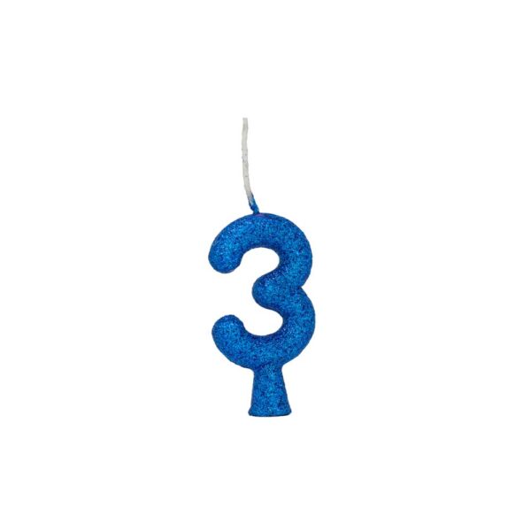 Vela Tubular 3 Azul Bello Festas 10x1