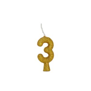 Vela Tubular 3 Dourado Bello Festas 10x1