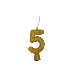 Vela Tubular 5 Dourado Bello Festas 10x1