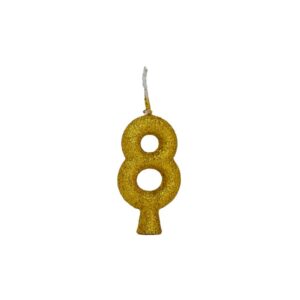Vela Tubular 8 Dourado Bello Festas 10x1